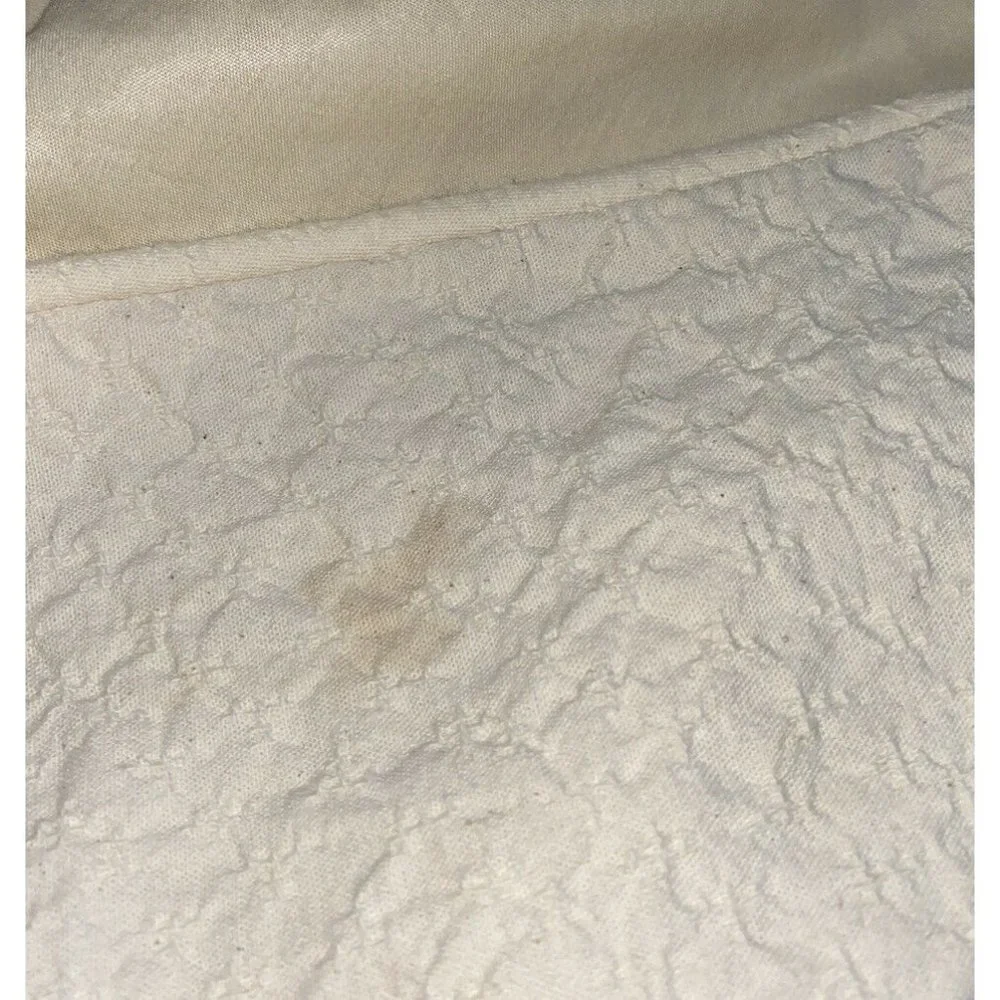 Ethan Allen Custom Made Cream Duvet Cover Full Queen Cotton Lace Bedding Vintage